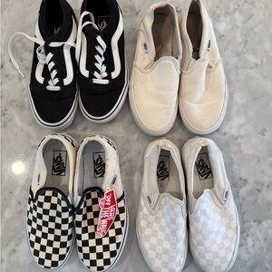 Vans Women's Sneakers - Black, Cream, and Checkered